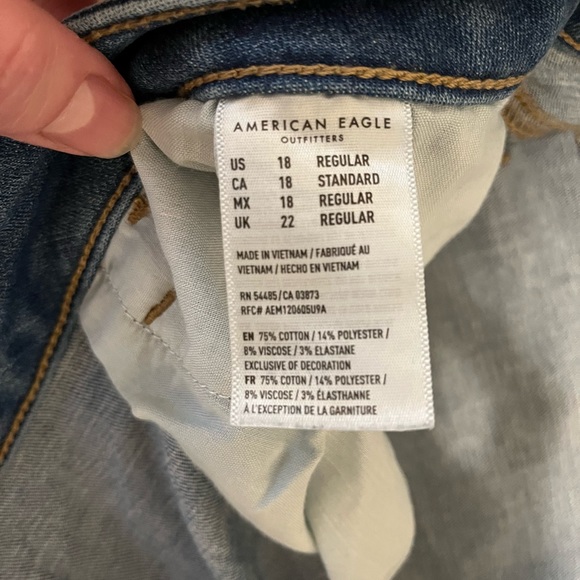 American Eagle NE(X)T Level Stretch Jegging Medium Wash Size 18 Regular - Picture 4 of 5